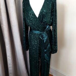 Emerald Green Sequin Jumpsuit